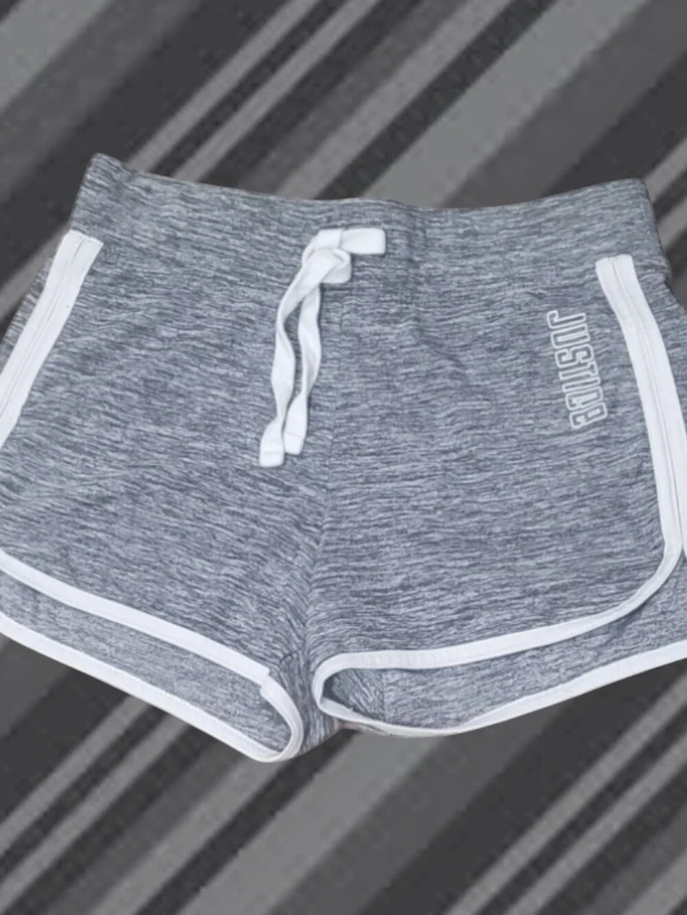 Justice Girl's Heathered Gray Dophin Shorts
